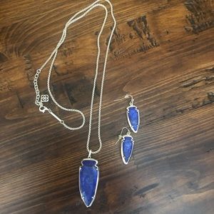 Kendra Scott Blue Lapis necklace and earrings